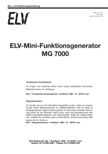 ELV-Mini-Funktionsgenerator MG 7000