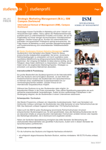 Strategic Marketing Management (M.A.), ISM Campus Dortmund