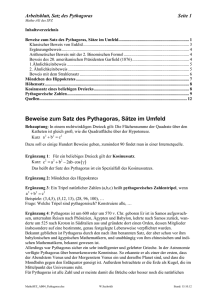 Beweise zum Satz des Pythagoras, Sätze im Umfeld