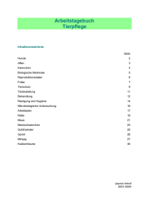 Arbeitstagebuch Tierpflege