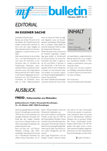 Bulletin Nr. 33 / Oktober 2009