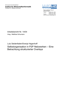 Selbstorganisation in P2P Netzwerken – Eine Betrachtung