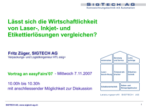 SIGTECH AG, Vergleich Kennzeichnung mit Laser, Inkjet, Etikettierung