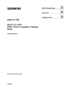 MDM - WinCC: Installation / Release Notes - site( it