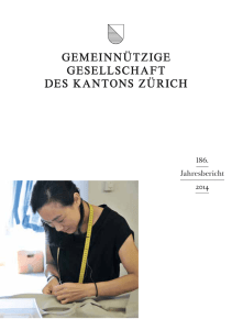 Jahresbericht 2014 - Gemeinnützige Gesellschaft des Kantons Zürich