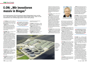 E.ON: „Wir investieren massiv in Biogas“