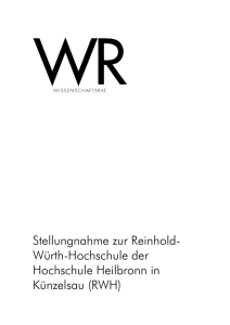 Stellungnahme zur Reinhold- Würth