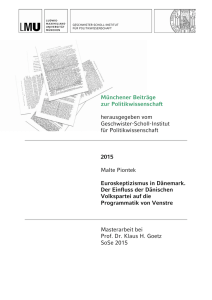 Euroskeptizismus und die Dänische Volkspartei