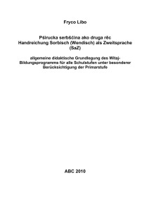 Handreichung Sorbisch (Wendisch) als Zweitsprache (SaZ)