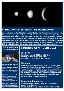 Planet Venus erstrahlt als Abendstern Vorschau April