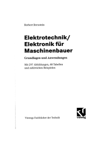 Elektrotechnik/ Elektronik für Maschinenbauer