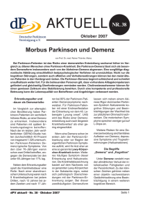 Oktober 2007 Morbus Parkinson und Demenz