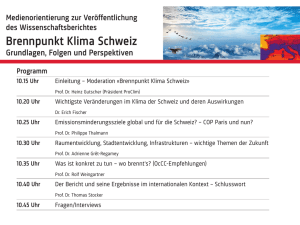 Brennpunkt Klima Schweiz - Naturwissenschaften Schweiz