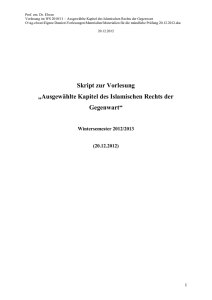 Ausgewählte Kapitel des islamischen Rechts