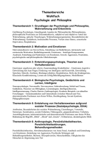 Themenbereiche Wahlfach Psychologie und Philosophie
