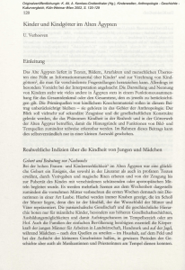 Kinder und Kindgötter im Alten Ägypten Einleitung Realweltliche