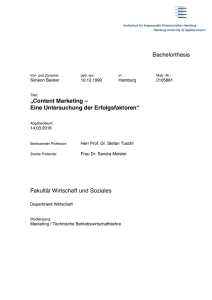 Bachelorthesis „Content Marketing – Eine Untersuchung der