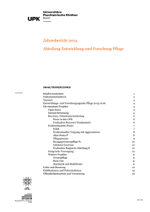 Jahresbericht 2014 Abteilung Entwicklung und Forschung Pflege