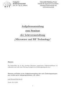 Aufgabensammlung zum Seminar der Lehrveranstaltung