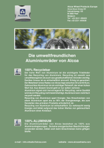 Die umweltfreundlichen Aluminiumräder von Alcoa