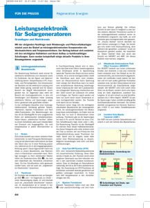 Leistungselektronik für Solargeneratoren