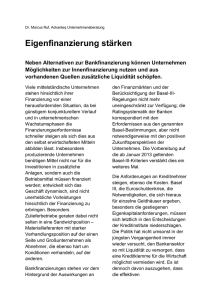 Eigenfinanzierung stärken - M.Consult Unternehmensberatung GmbH