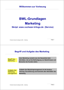 G BWL-Grundlagen M k ti arketing