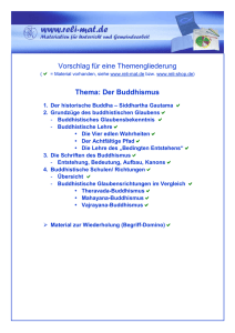 Vorschlag für eine Themengliederung Thema: Der Buddhismus