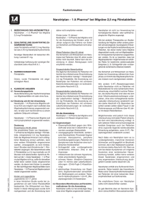 Naratriptan - 1 A Pharma® bei Migräne 2,5 mg Filmtabletten