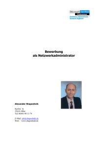 Bewerbung als Netzwerkadministrator