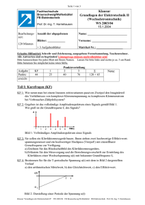 Klausur "Grundlagen der Elektrotechnik II" WS 2003/04