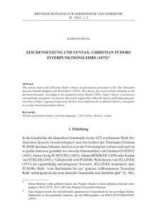 zeichensetzung und syntax: christian pudors interpunktionslehre