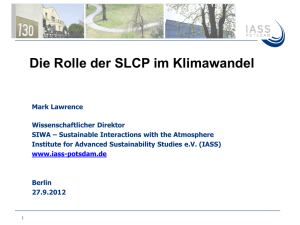 Präsentation - Climpol - Institute for Advanced Sustainability Studies