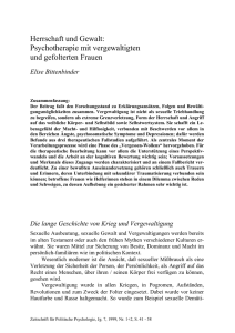 1999 tbittenbi psyschotherapie vergewaltigte gefolterte frauen