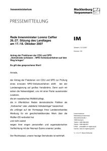 Pressemitteilung Nr. 133 vom 18.10.2007 (Rede des Innenministers)