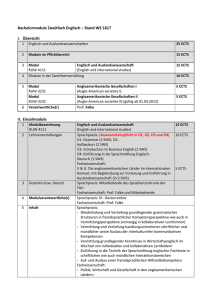 Bachelormodule Zweitfach Englisch – Stand WS 1617 I. Übersicht II