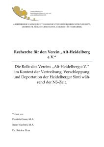 Recherche für den Verein „Alt-Heidelberg eV“