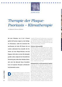 Therapie der Plaque- Psoriasis – Klimatherapie
