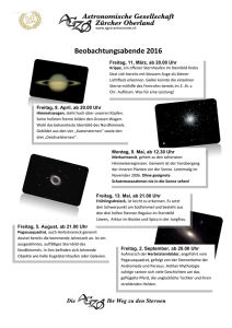Agenda AGZO 2016 - AGZO Astronomie