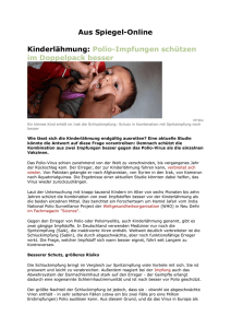 Aus Spiegel-Online Kinderlähmung: Polio
