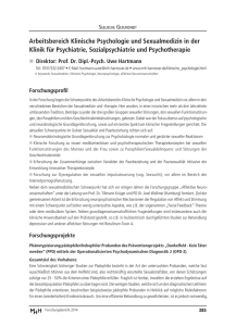 Arbeitsbereich Klinische Psychologie und Sexualmedizin in der