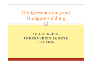 Honigvermarktung und Honigpreisbildung - Imkerverein