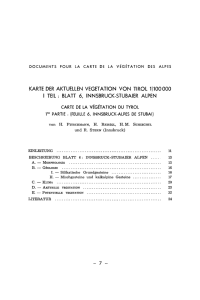 DOCUMENTS POUR LA CARTE DE LA VÉGÉTATION DES ALPES