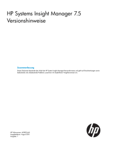 HP Systems Insight Manager 7.5 Versionshinweise