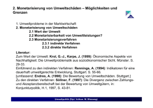 2. Monetarisierung von Umweltschäden – Möglichkeiten und Grenzen