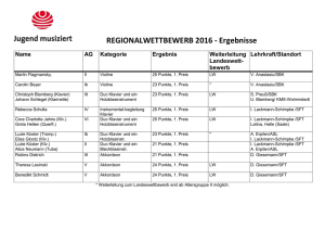 REGIONALWETTBEWERB 2014 (Ergebnisse für