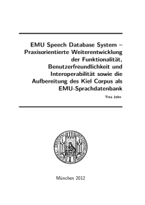 EMU Speech Database System - Elektronische Dissertationen der