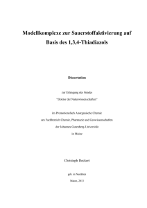 Modellkomplexe zur Sauerstoffaktivierung auf Basis des 1,3,4