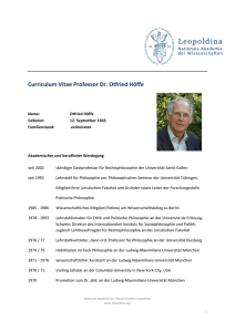 Curriculum Vitae Professor Dr. Otfried Höffe