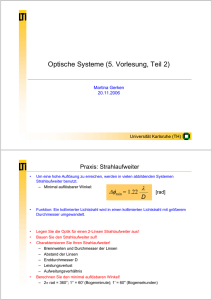 Optische Systeme (5. Vorlesung, Teil 2) - KIT